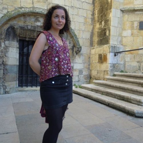 Top joya confeccionado con saree de India