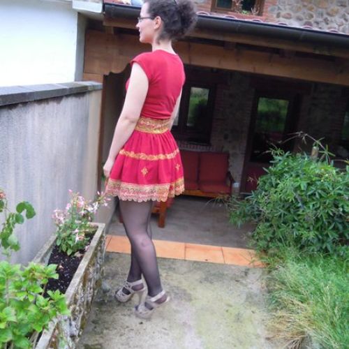 Falda étnico vintage confeccionada con telas afganas