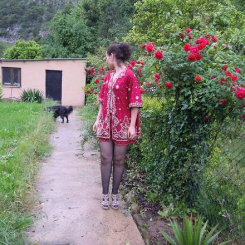 Abrigo joya confeccionado con saree de India (delantero)