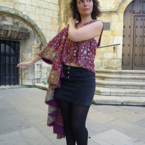 Abrigo y top joya confeccionado con saree de India