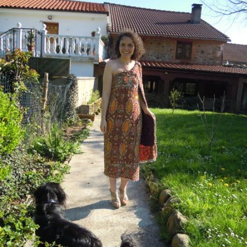 Vestido joya estilo saree confeccionado con tela de India