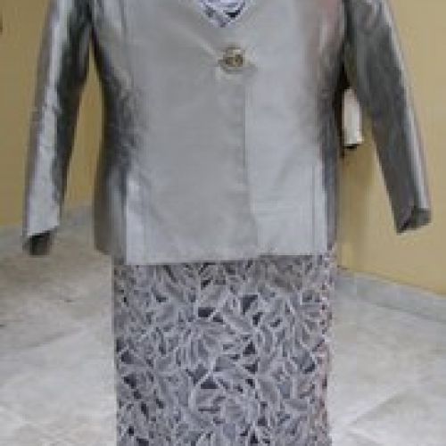 Vestido encaje gris con chaqueta (delantero) (3)