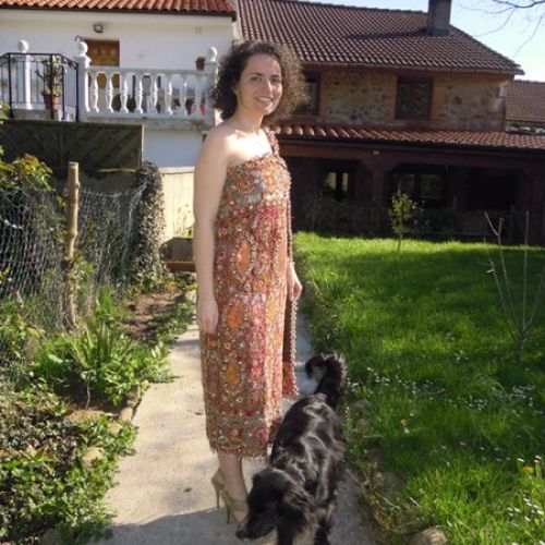 Vestido joya estilo saree confeccionado con tela de India