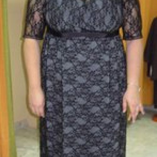Vestido largo de encaje (delatero)
