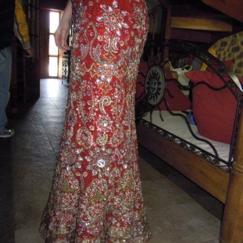 Falda joya confeccionado con saree de India