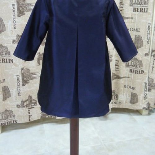 Conjunto de top y falda étnico vintage con abrigo confeccionado con tapiz de India y tafetán (trasero)