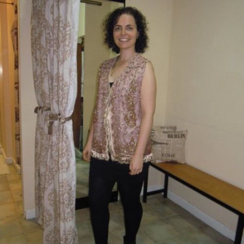 Chaleco joya confeccionado con saree de India (delantero)